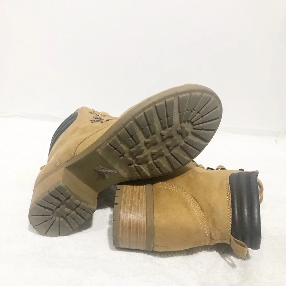 Soda faux suede lace and side zip bootie.